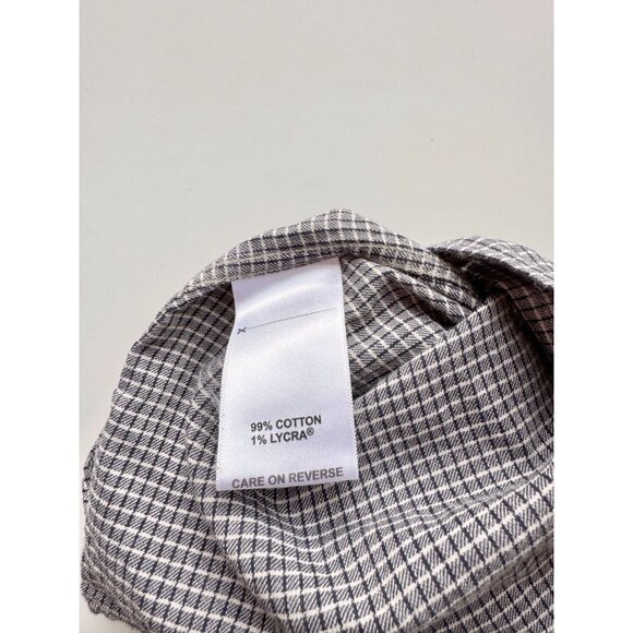 BILLY REID Kirby Standard Grey Check Cotton Flannel Button Down Shirt, Size M - Picture 13 of 14